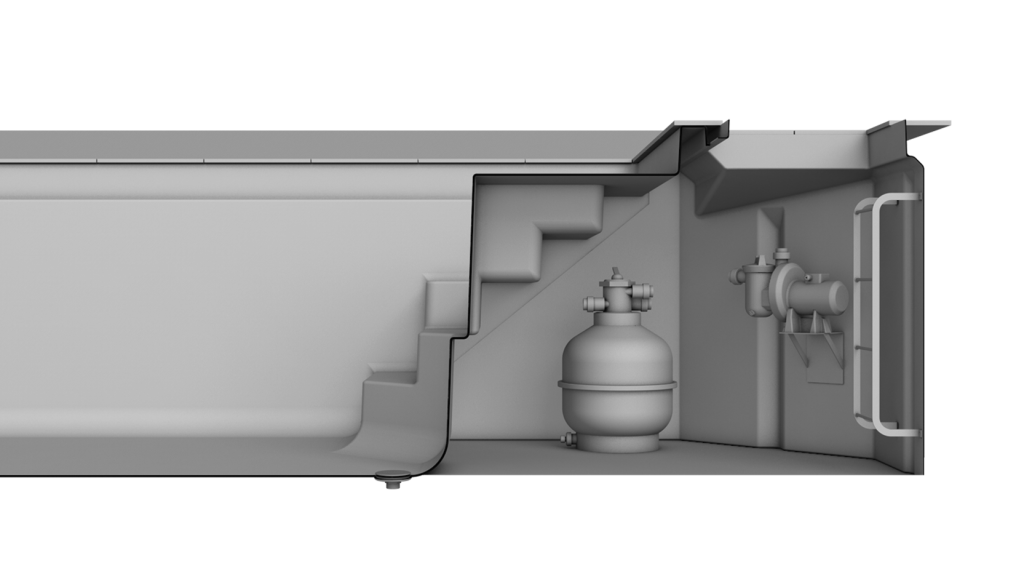 Technikschacht MSC Visualisierung des Schachts